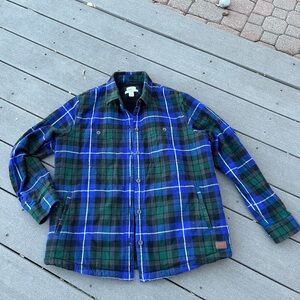 L.L. Bean Women’s Scotch Plaid, Sherpa Lined Shirt/Jacket size M Relaxed Fit